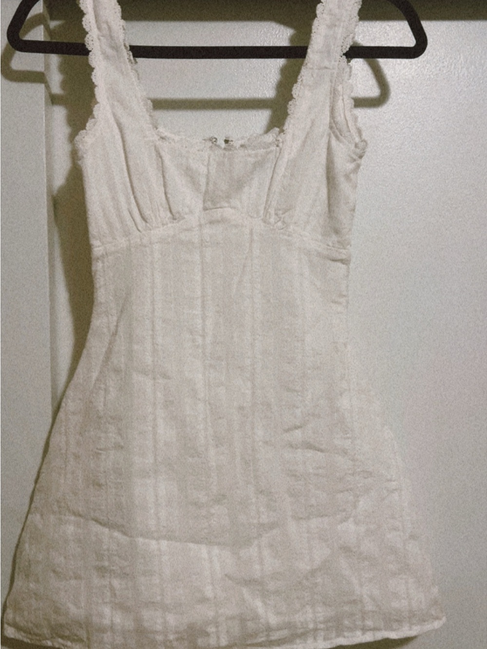 Princess Polly Cream Linen-Textured Corset Mini Dress-Size 0